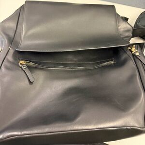 Black Leather Backpack